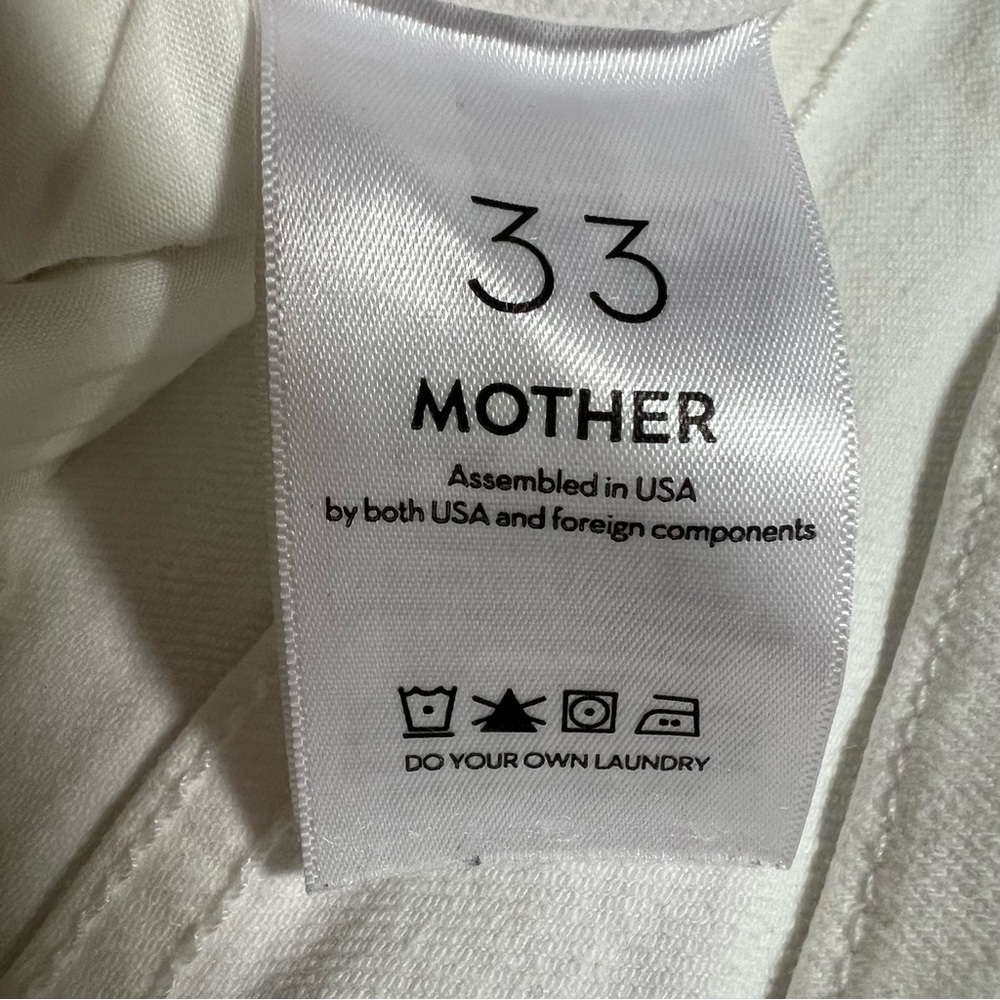 MOTHER White Flare Wide Leg Jeans with Frayed Hem - Picture 5 of 14